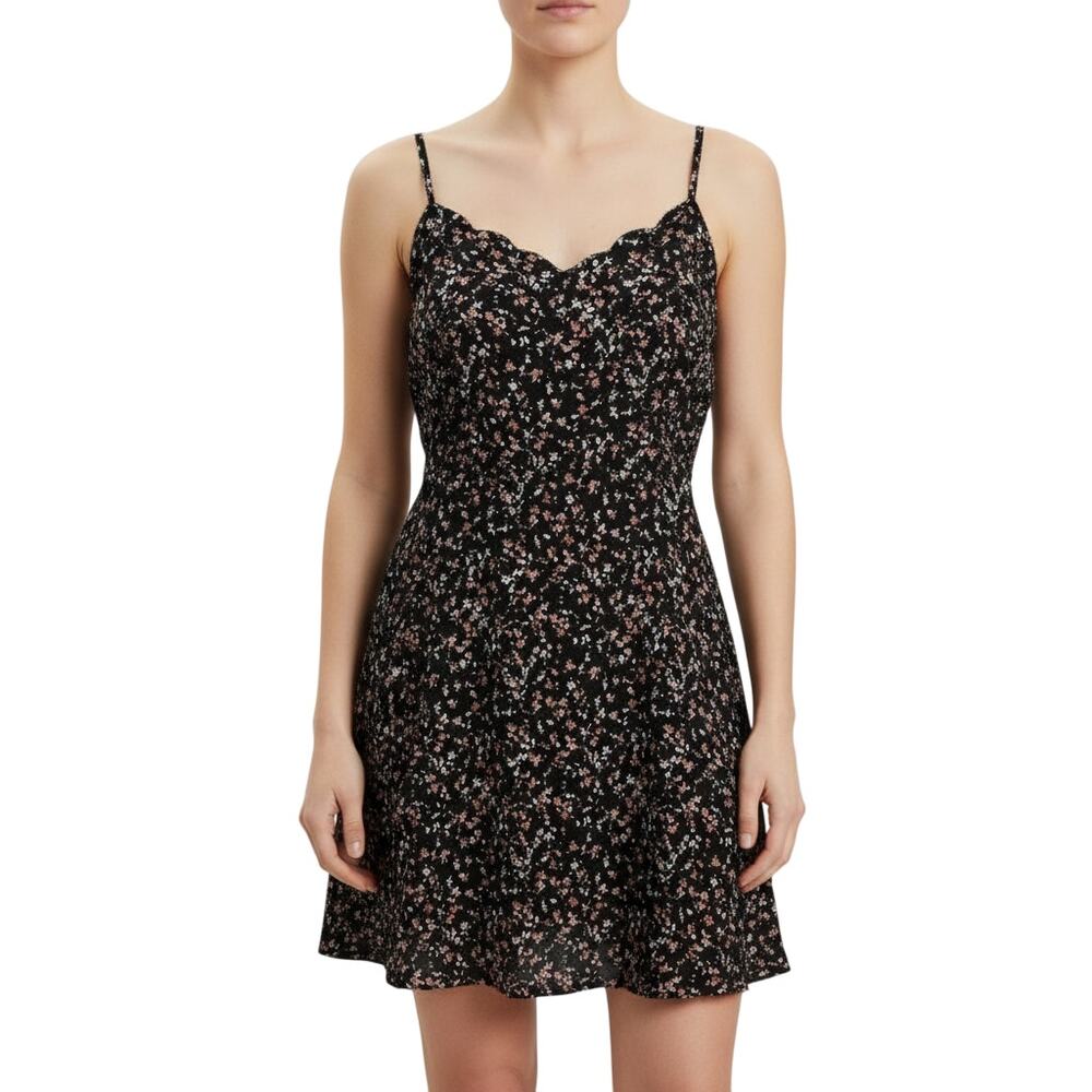 41 Hawthorn Abstract Print Scallop V-Neck Dress Women’s 3X Black Multicolor NWT